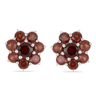 BUY REAL GARNET GEMSTONE EARRINGS IN 925  STERLING SILVER